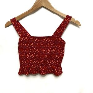 Flowers Red Crop Top